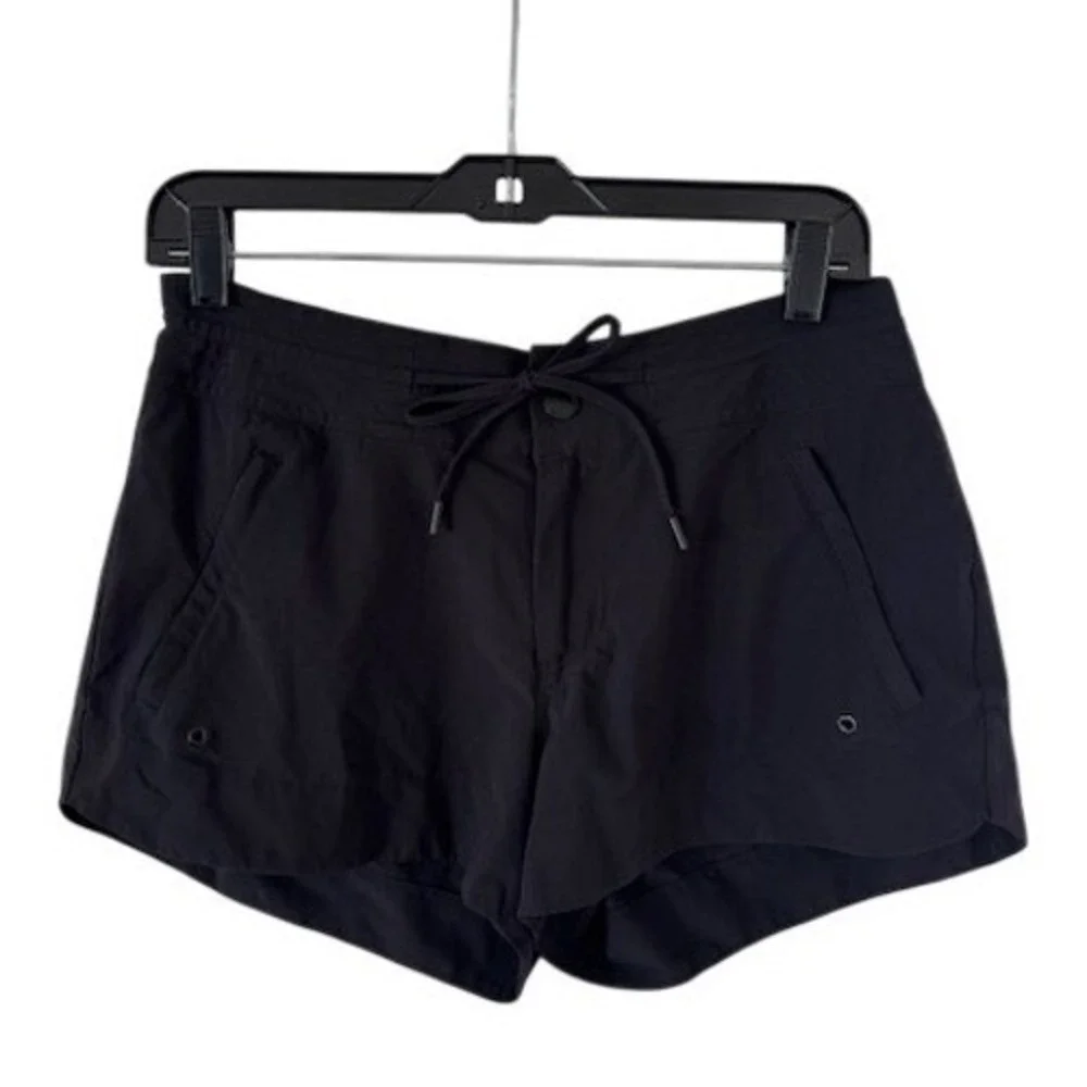 Athleta Trekkie North‎ Shorts Womens 6 Black Hiking Outdoor Activewear 211376